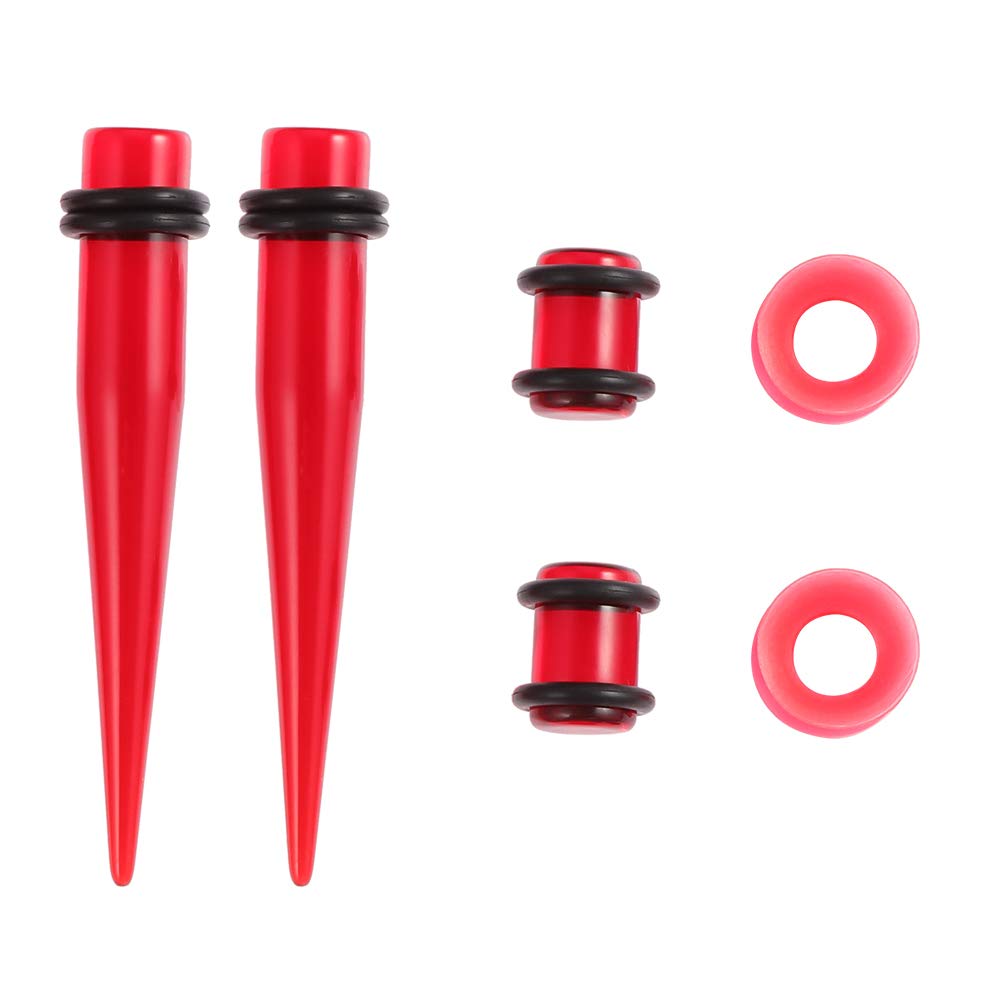 50 Pieces Ear Stretching Kit 14G-00G Acrylic Tapers and Plugs + Silicone Tunnels - Ear Gauges Expander Set Body Piercing Jewelry