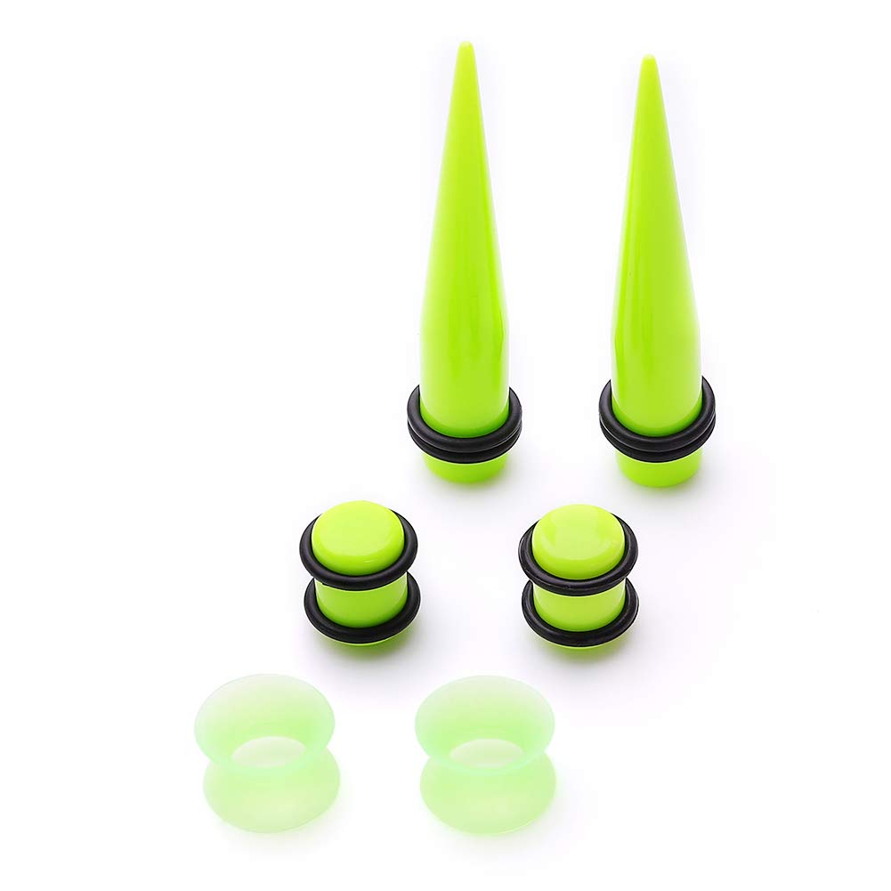 50 Pieces Ear Stretching Kit 14G-00G Acrylic Tapers and Plugs + Silicone Tunnels - Ear Gauges Expander Set Body Piercing Jewelry