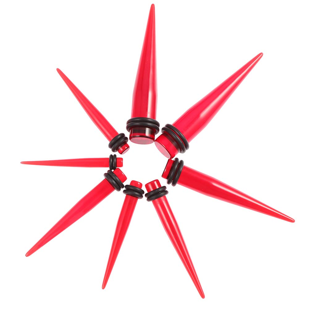 50 Pieces Ear Stretching Kit 14G-00G Acrylic Tapers and Plugs + Silicone Tunnels - Ear Gauges Expander Set Body Piercing Jewelry