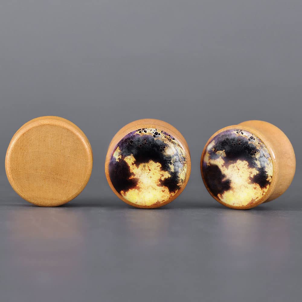 2 PCS Ear Gauges Resin Wood Stretching Ear Tunnels Plugs Expanders Body Piercing Jewelry