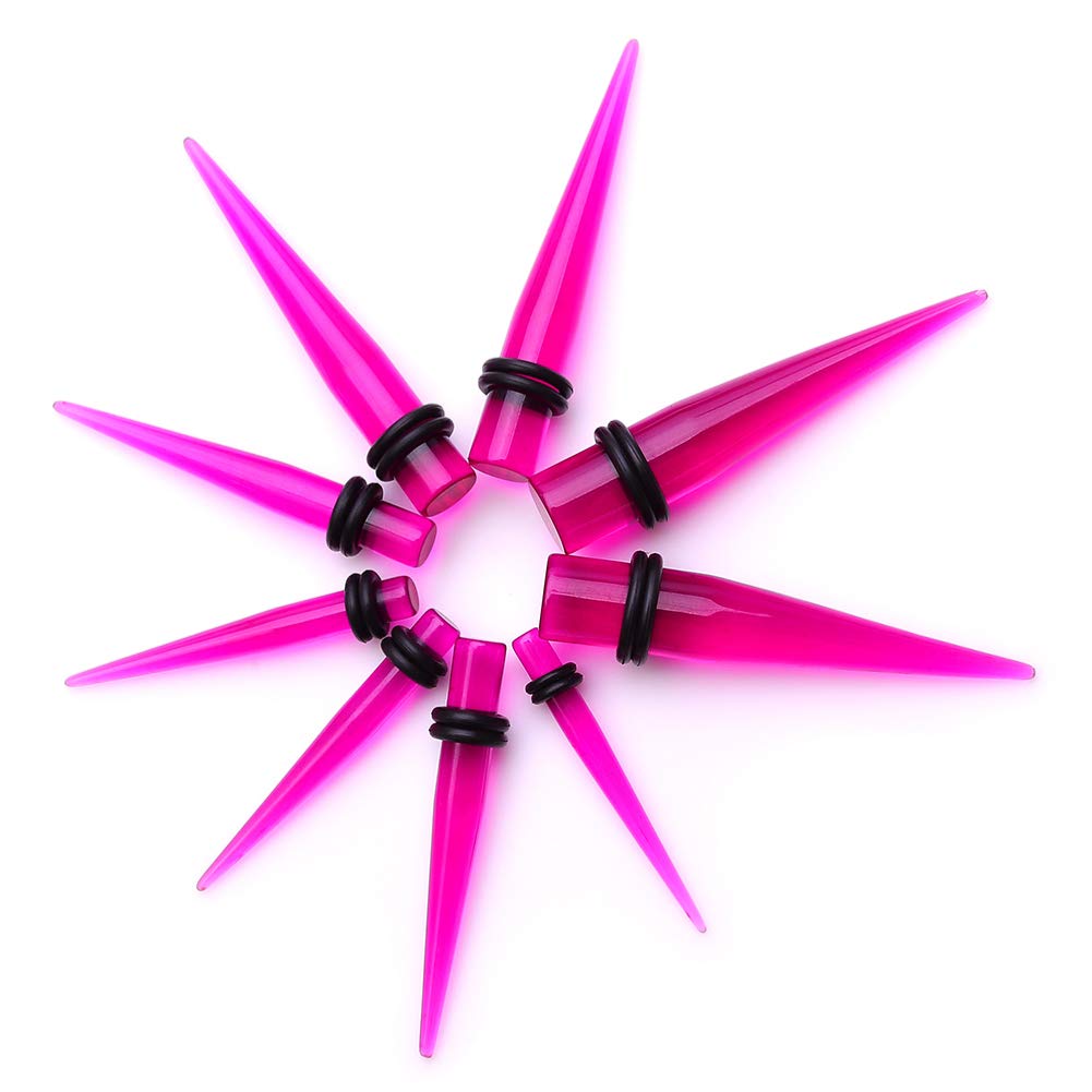 50 Pieces Ear Stretching Kit 14G-00G Acrylic Tapers and Plugs + Silicone Tunnels - Ear Gauges Expander Set Body Piercing Jewelry