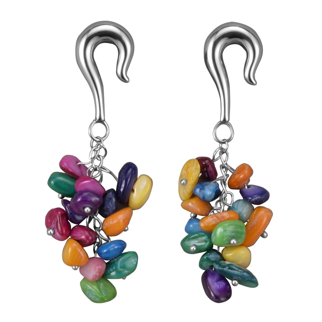 2G Ear Hanger Dangle Plug Gauges For Women 6mm Ear Gauge Weighted Plug Stainless Steel Ear Weight Stretcher Piercing Earrings Women Body Piercing Jewelry