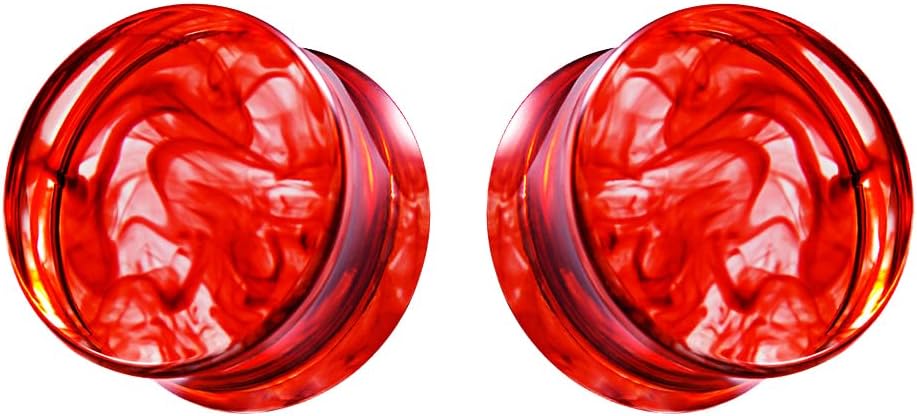 1 Pair Acrylic Smoke Solid Double Flare Ear Gauges Tunnels 8mm-25mm Stretcher PurpleGreen Grey Red Woman Man Body Piercing Jewelry