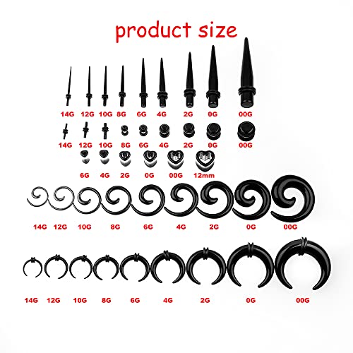 Ear Stretching Kit 84 PCS Spiral Taper Gauges Heart Tunnels Plugs Acrylic Expander Sets14G-00G Body piercing jewelry for ears