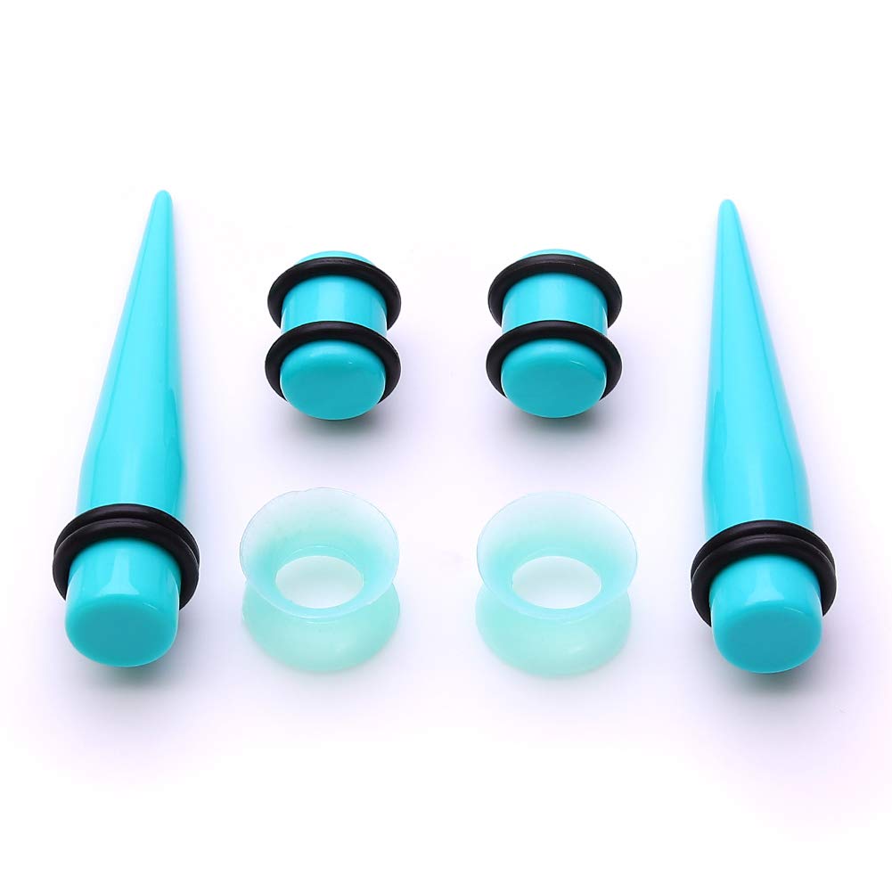 50 Pieces Ear Stretching Kit 14G-00G Acrylic Tapers and Plugs + Silicone Tunnels - Ear Gauges Expander Set Body Piercing Jewelry