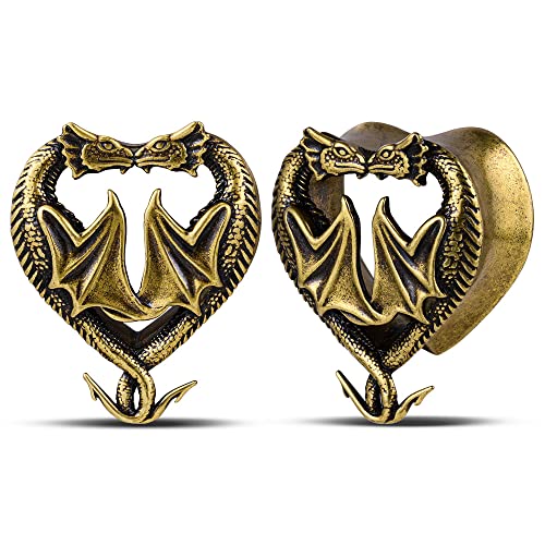 2PCS Stainless Steel 316L Punk Vintage Cross Skull Gauge For Ears Expander Stretcher Ear Tunnels Upgrade Saddle Plugs Double Flared Guage For Women Men 0g-1"