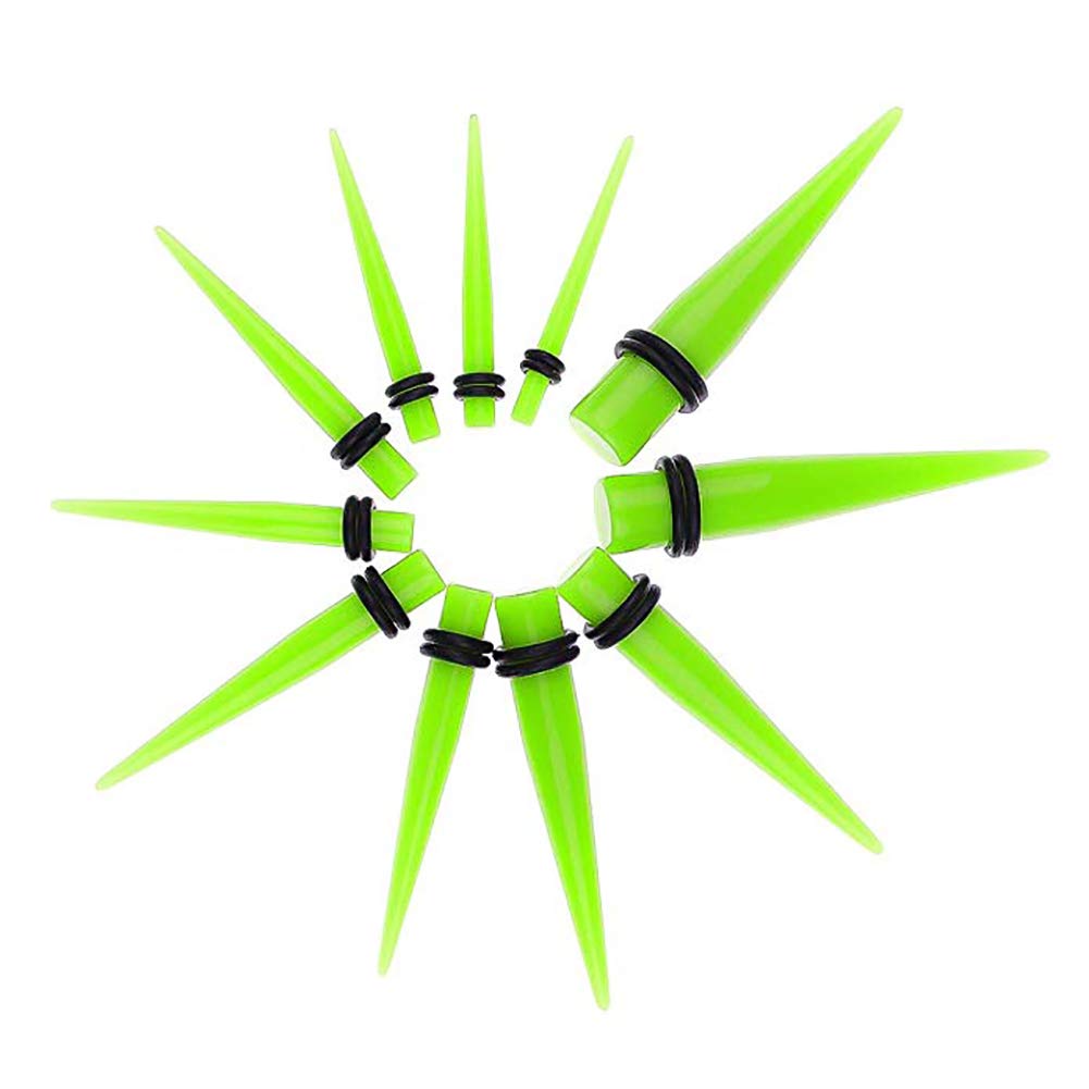 50 Pieces Ear Stretching Kit 14G-00G Acrylic Tapers and Plugs + Silicone Tunnels - Ear Gauges Expander Set Body Piercing Jewelry