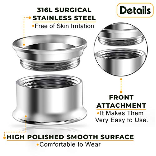 Pair of Internal Screw 316L Surgical Steel Double Flared Saddle Piercing Jewelry Stretcher Ear Plug Earring Lobe flesh Tunnel