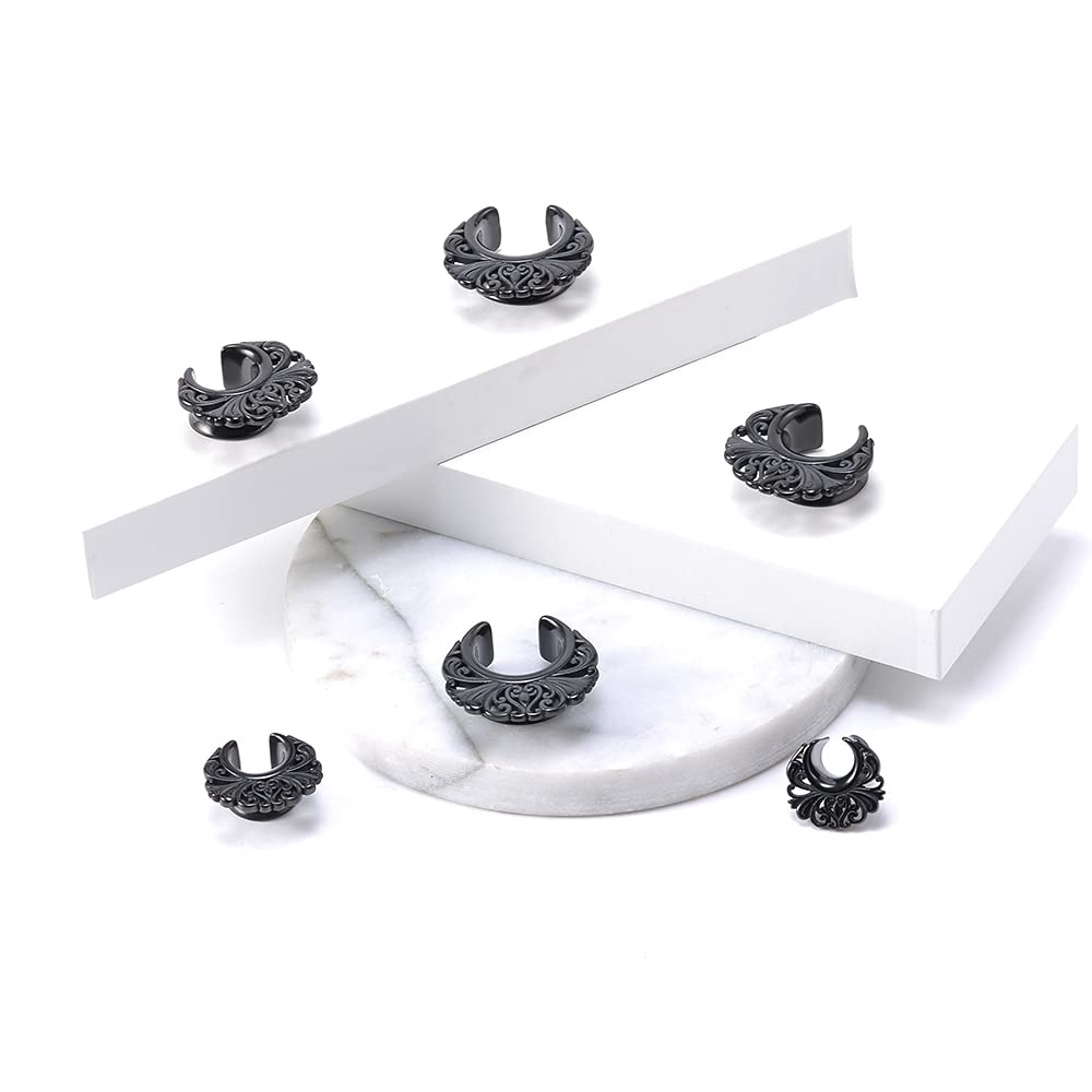 2PCS Moon Ear Gauges Ear Plugs and Tunnels Gauge for Ears Expander Piercing Gauge 10mm-25mm(00g-1")