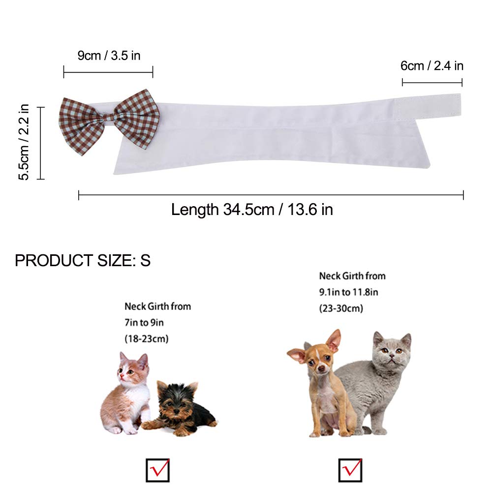 Handcrafted Adjustable Formal Pet Bowtie Collar Neck Tie for Dogs & Cats (S, Black)