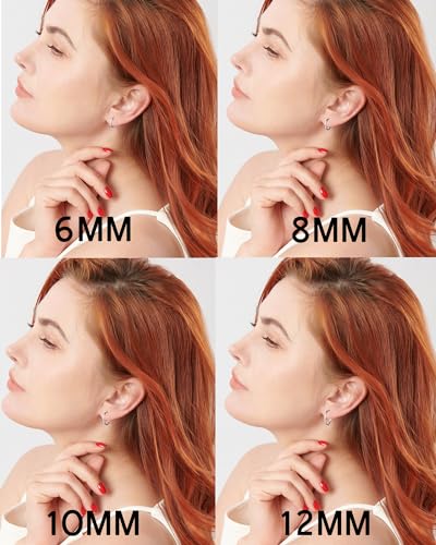 316L Surgical Stainless Steel Huggie Hoop Earrings 6mm 8mm 10mm 11mm 12mm 14mm Hypoallergenic Earrings Hoop Cartilage Helix Lobes Hinged Sleeper Earrings For Men Women Girls