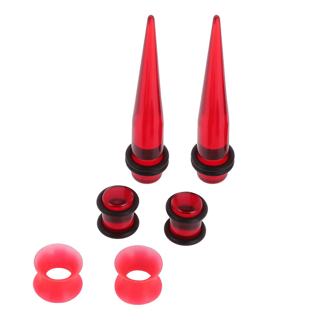 50 Pieces Ear Stretching Kit 14G-00G Acrylic Tapers and Plugs + Silicone Tunnels - Ear Gauges Expander Set Body Piercing Jewelry