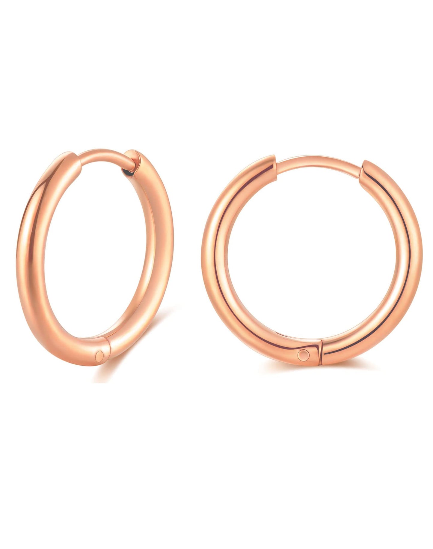 316L Surgical Stainless Steel Huggie Hoop Earrings 6mm 8mm 10mm 11mm 12mm 14mm Hypoallergenic Earrings Hoop Cartilage Helix Lobes Hinged Sleeper Earrings For Men Women Girls