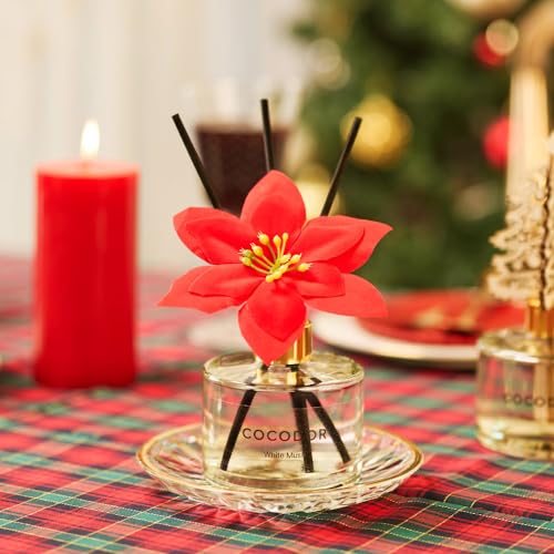 COCODOR Preserved Flower Reed Oil Diffuser/White Jasmine/6.7oz(200ml)/1 Pack/Home & Office Decor Aromatherapy Diffuser Oil Gift Set