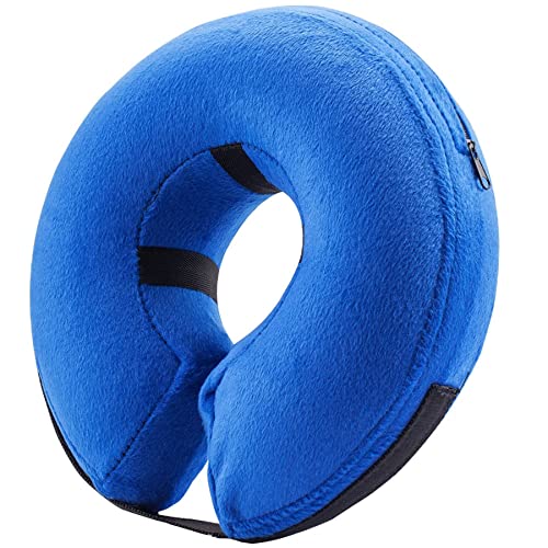 BENCMATE Protective Inflatable Collar for Dogs and Cats - Soft Pet Recovery Collar Does Not Block Vision E-Collar (X-Large, Blue)