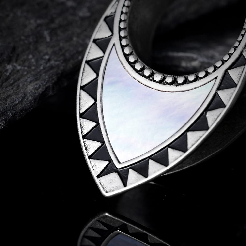 2PCS Opening Saddle Plugs Opal Ear Gauges Tunnels For Sretcher Expander Ears Elegant Floral Double Flared Piercing Earrings For Women 0g-1"