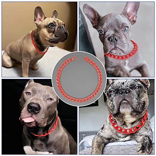 18K Gold Plated Dog Chain Collar-3/4 Inch (20mm) Width Cuban Link Durable Dog Necklace, Cute Fashion Pet Collar for Pit Bulldog, Light Metal Jewelry Bold Chain Puppy Accessories (26 inch, Gold)