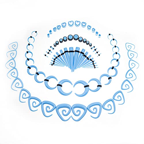 Ear Gauges Stretching Kit 14G-00G Acrylic Sprial Tapers Plugs Expander Sets Heart Tunnels Piering Jewelry Horeseshoes Taper For Ears