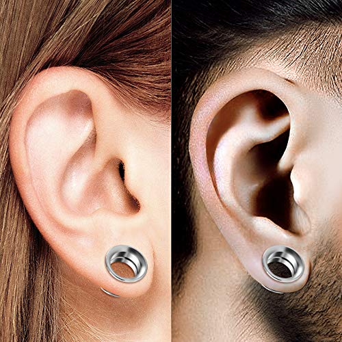 Pair of Internal Screw 316L Surgical Steel Double Flared Saddle Piercing Jewelry Stretcher Ear Plug Earring Lobe flesh Tunnel
