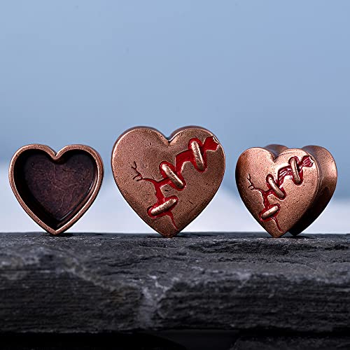 2PCS Ear Gauges Double Flared Plugs Sweet Cool Ear Stretcher Expander Heart Shape Gauge Earrings For Women Cute Piercings 0g-1"