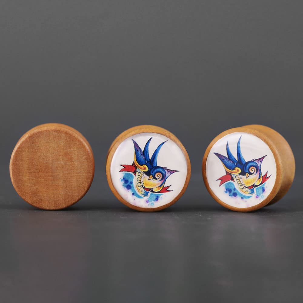 2 PCS Ear Gauges Resin Wood Stretching Ear Tunnels Expanders Body Piercing Jewelry