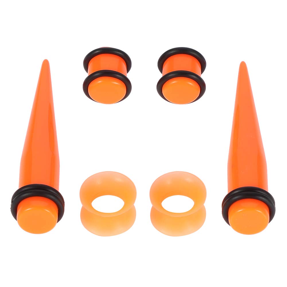 50 Pieces Ear Stretching Kit 14G-00G Acrylic Tapers and Plugs + Silicone Tunnels - Ear Gauges Expander Set Body Piercing Jewelry