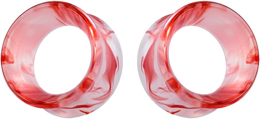 1 Pair Acrylic Smoke Solid Double Flare Ear Gauges Tunnels 8mm-25mm Stretcher PurpleGreen Grey Red Woman Man Body Piercing Jewelry