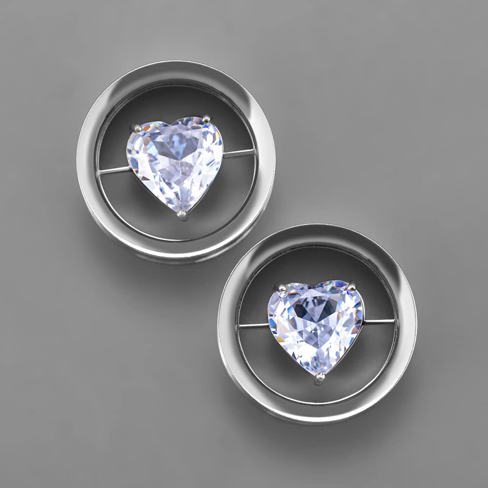 2PCS Stainless Steel Screw On Ear Gauges Tunnels Hollow For Men Women Body Piercing Jewelry 8mm-25mm