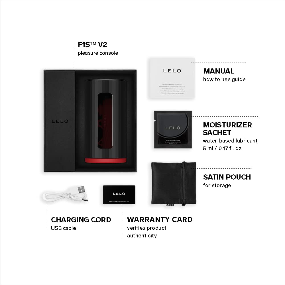 LELO F1S V2 Waterproof Male Masturbator, Male Stroker, Masturbator Sleeve, Sillicone Pocket Pussy, Sex Toy for Man, Sexual Pleasure Tools for Male, Male Sex Toy, Male Toy with 4 Vibrations, Blue
