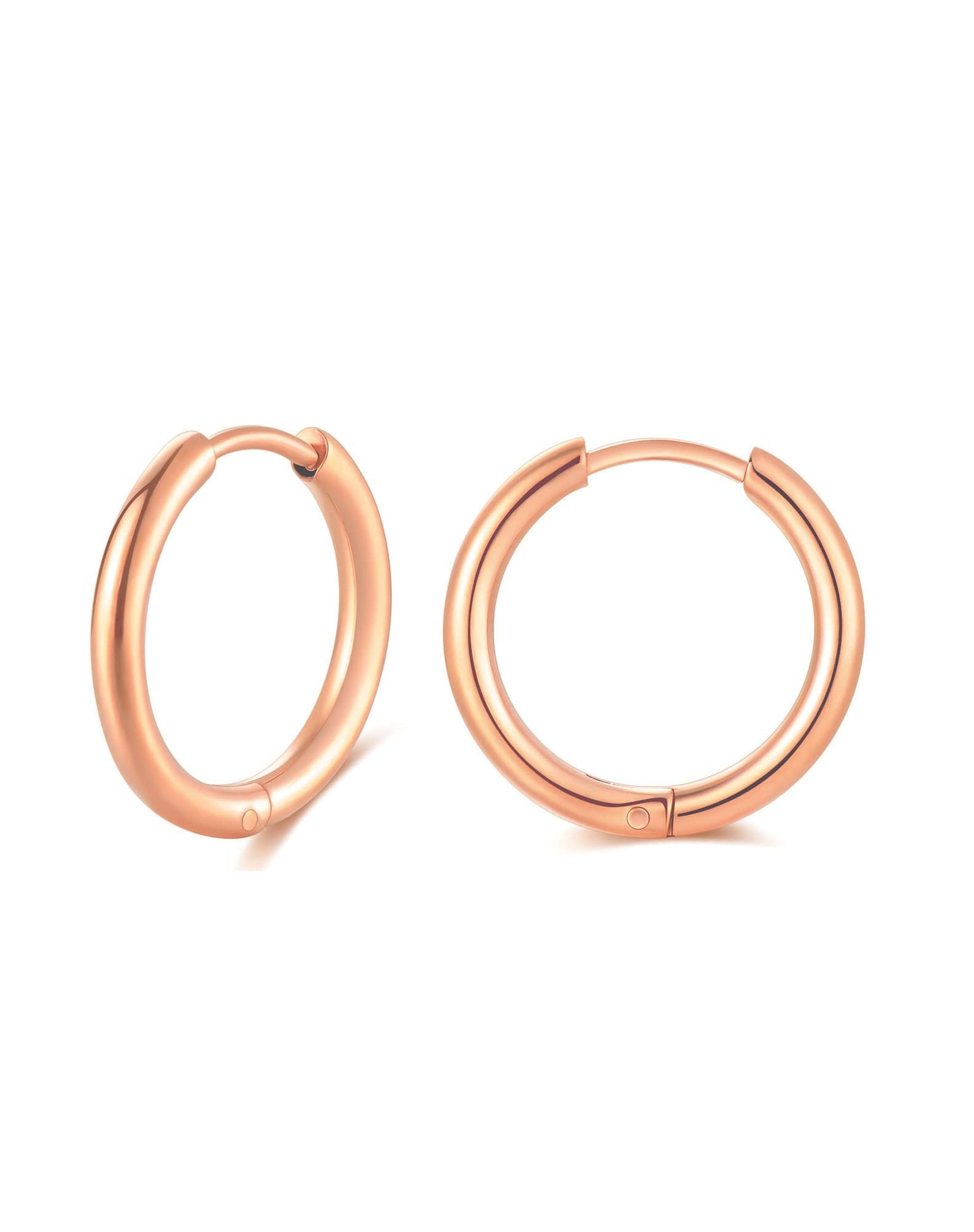316L Surgical Stainless Steel Huggie Hoop Earrings 6mm 8mm 10mm 11mm 12mm 14mm Hypoallergenic Earrings Hoop Cartilage Helix Lobes Hinged Sleeper Earrings For Men Women Girls