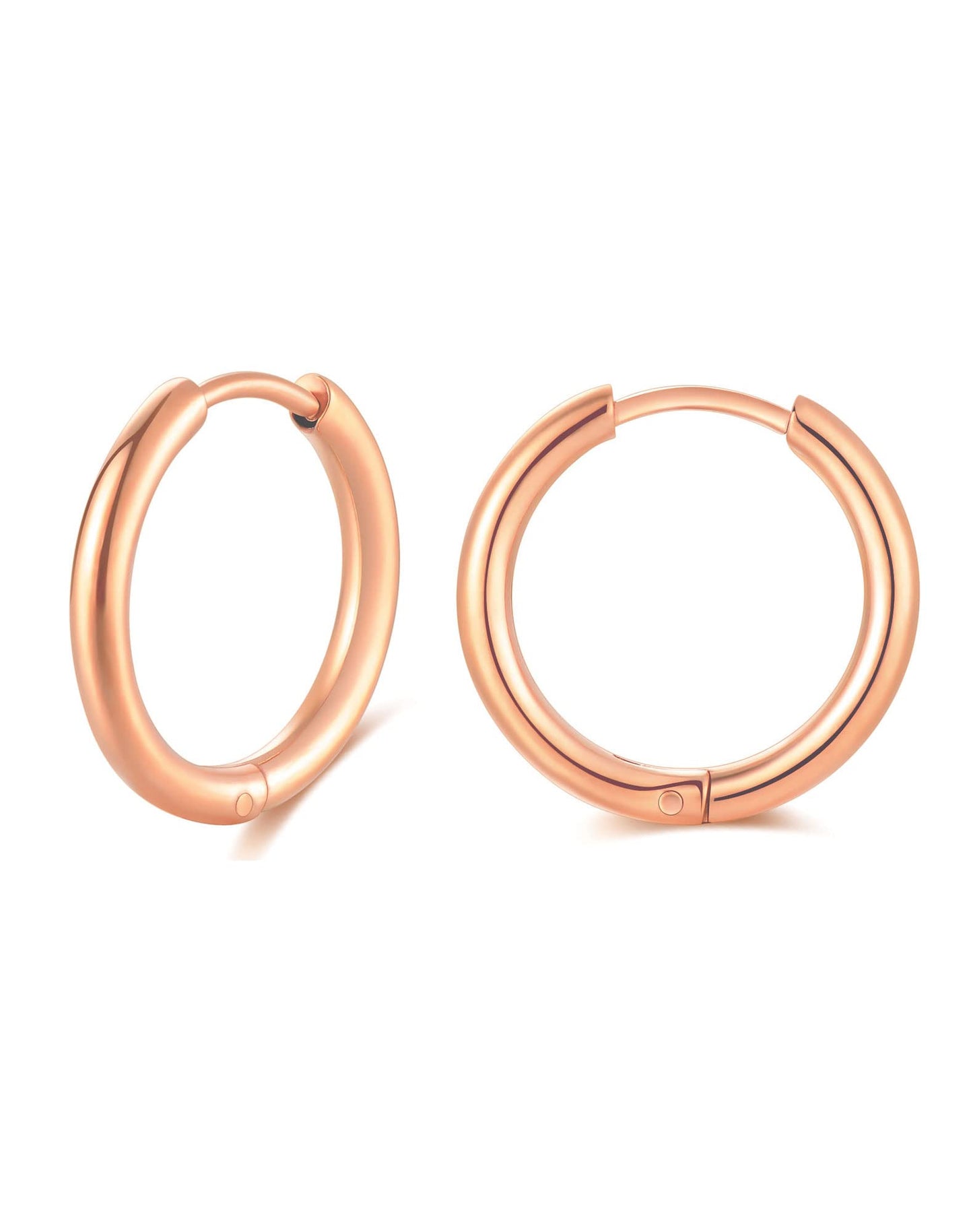 316L Surgical Stainless Steel Huggie Hoop Earrings 6mm 8mm 10mm 11mm 12mm 14mm Hypoallergenic Earrings Hoop Cartilage Helix Lobes Hinged Sleeper Earrings For Men Women Girls