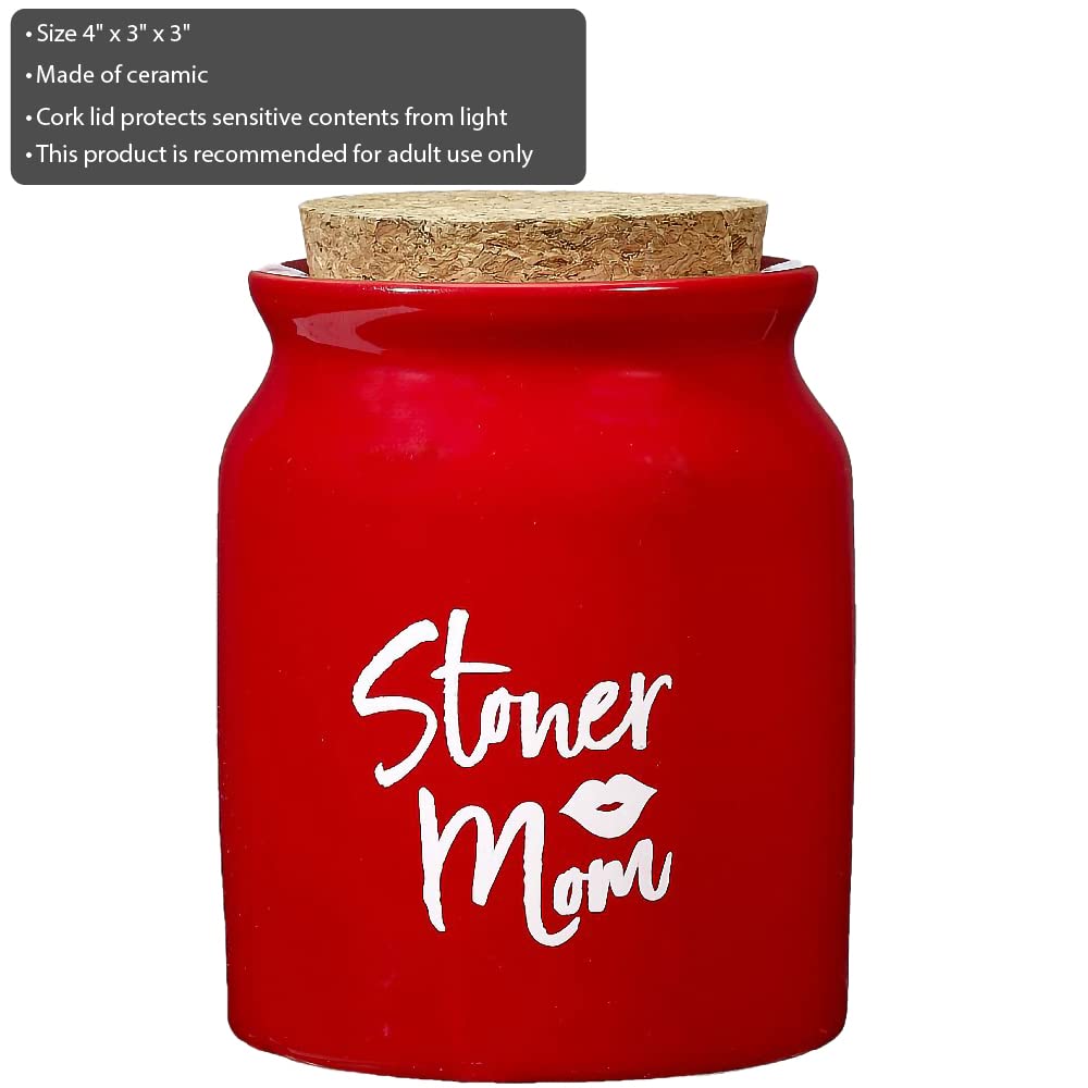 FASHIONCRAFT 88070 Stoner Girl Stash Jar – White with Gold Letters, Novetly Stash Jar, Herb Jar