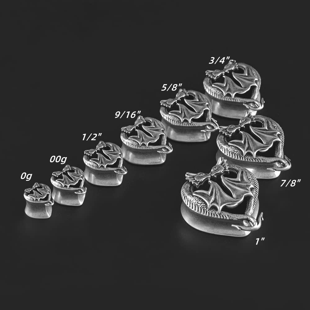 2PCS Stainless Steel 316L Punk Vintage Cross Skull Gauge For Ears Expander Stretcher Ear Tunnels Upgrade Saddle Plugs Double Flared Guage For Women Men 0g-1"