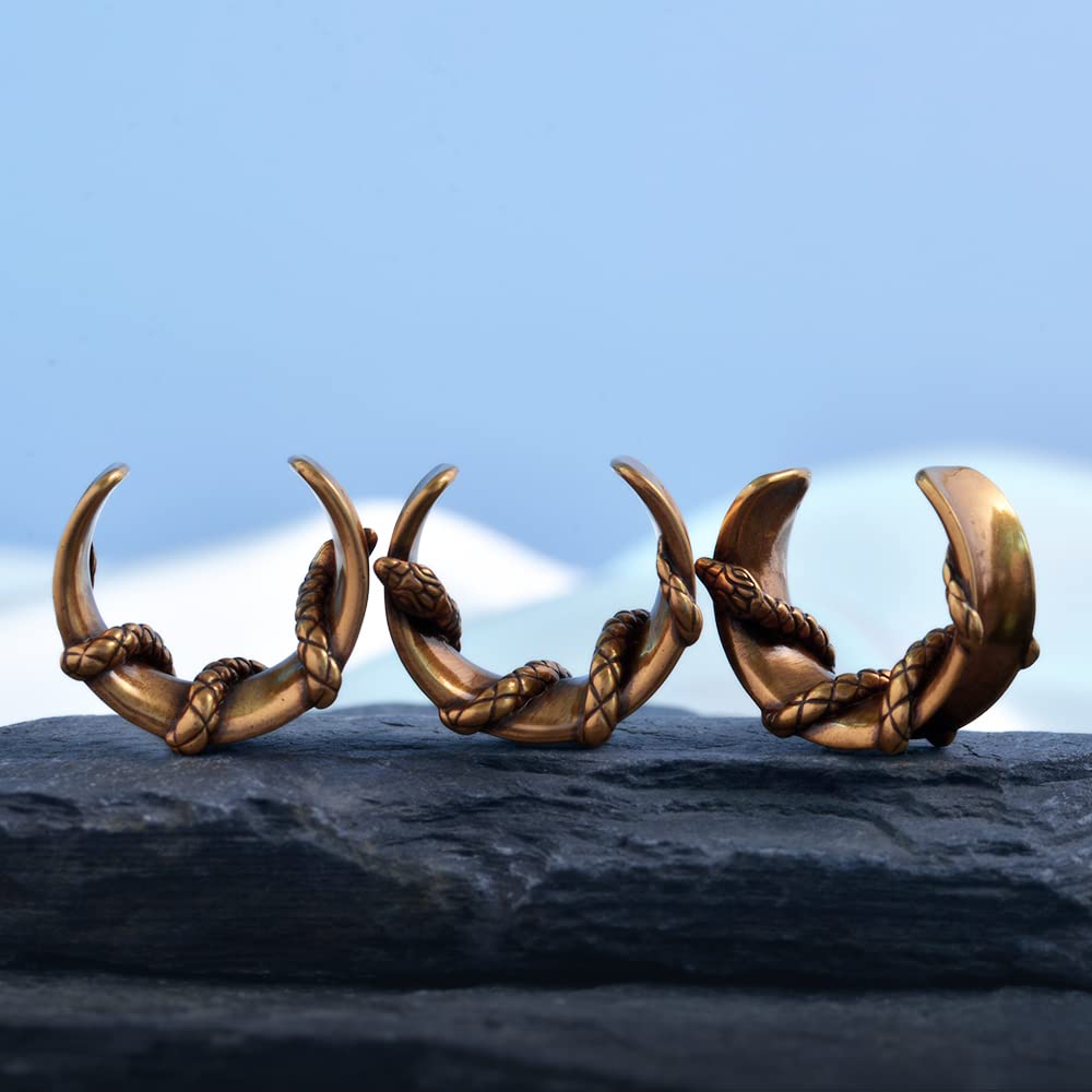 2PCS Moon Ear Gauges Ear Plugs and Tunnels Gauge for Ears Expander Piercing Gauge 10mm-25mm(00g-1")