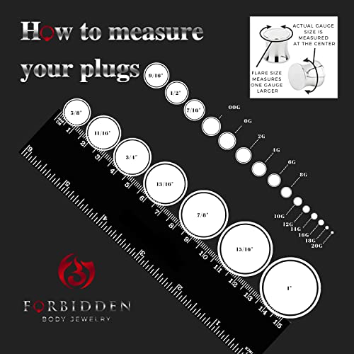 Forbidden Body Jewelry Ear Gauges, Ear Tunnels, Tunnels For Ears, 12G-2 Inch Surgical Steel Mirror Finish Double Flared Tunnel Plug Earrings (Sold in Pairs)