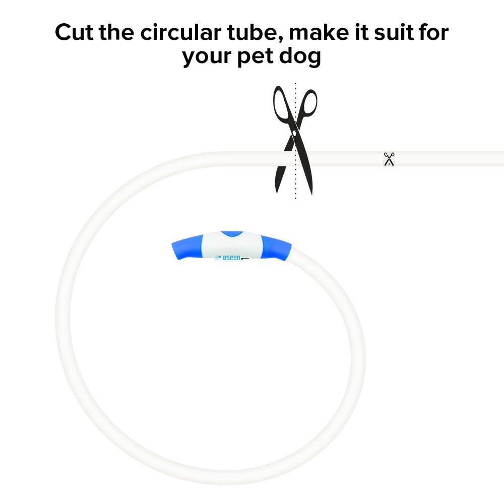 BSeen LED Pet Collar, USB Rechargeable, Glowing for Night Safety, Fashion Light up Collar for Small Medium Large Dogs (Pink)