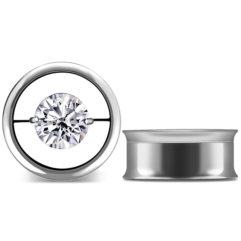 2PCS Stainless Steel Screw On Ear Gauges Tunnels Hollow For Men Women Body Piercing Jewelry 8mm-25mm