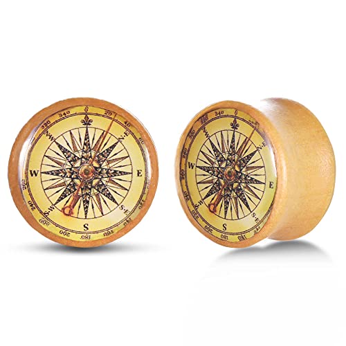 2 PCS Ear Gauges Resin Wood Stretching Ear Tunnels Expanders Body Piercing Jewelry