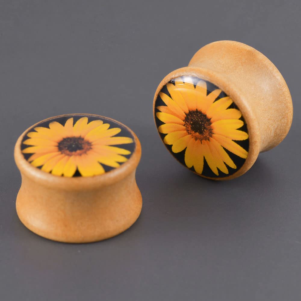 2 PCS Ear Gauges Resin Wood Stretching Ear Tunnels Expanders Body Piercing Jewelry