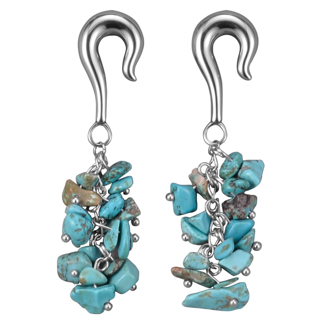 2G Ear Hanger Dangle Plug Gauges For Women 6mm Ear Gauge Weighted Plug Stainless Steel Ear Weight Stretcher Piercing Earrings Women Body Piercing Jewelry