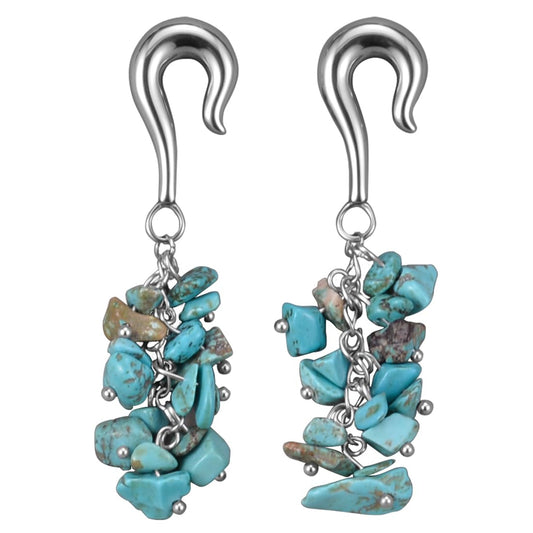 2G Ear Hanger Dangle Plug Gauges For Women 6mm Ear Gauge Weighted Plug Stainless Steel Ear Weight Stretcher Piercing Earrings Women Body Piercing Jewelry