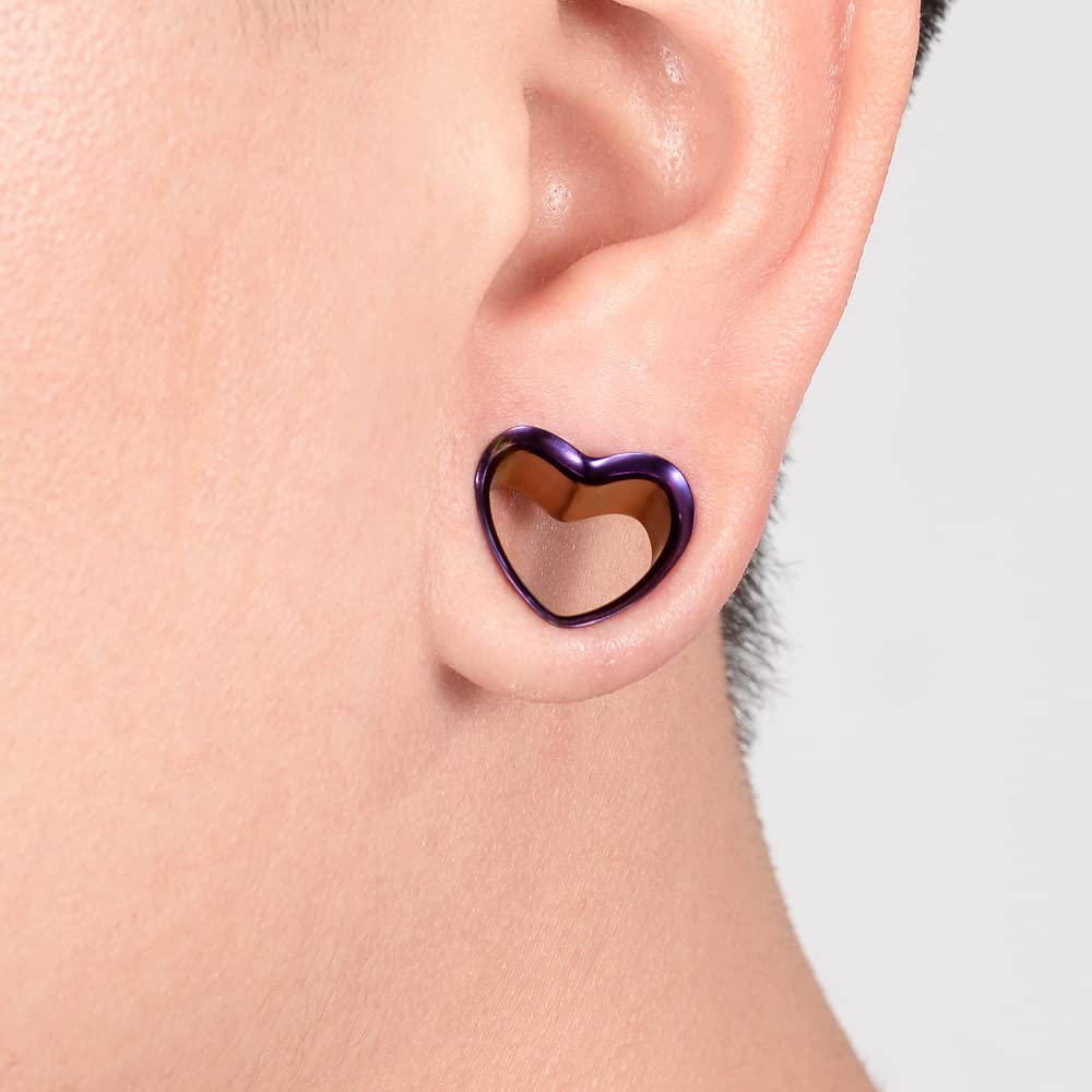 2PCS Stainless Steel Screw Ear Gauges Tunnels Hollow Double Flare Black Gold For Man For Woman Body Piercing Jewelry 6mm-30mm Stretcher