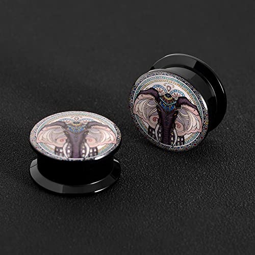 1 Pair Acrylic Solid Screw On Ear Plugs Tunnels Jack Skellington Scream Resin Allergy Free Stretche Nightmare Before Christmasr For Women Men Body Piercing Jewelry