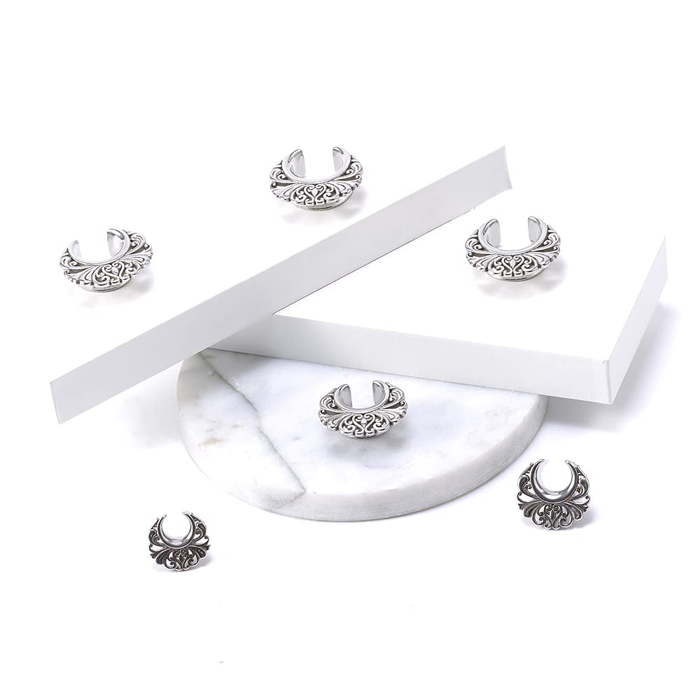 2PCS Moon Ear Gauges Ear Plugs and Tunnels Gauge for Ears Expander Piercing Gauge 10mm-25mm(00g-1")