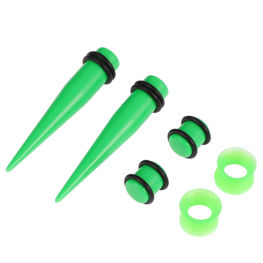 50 Pieces Ear Stretching Kit 14G-00G Acrylic Tapers and Plugs + Silicone Tunnels - Ear Gauges Expander Set Body Piercing Jewelry