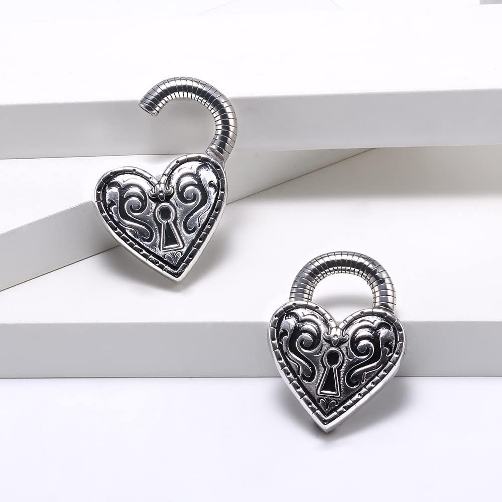 2PCS Ear Weights For Stretched Ears Heavy Weighted Gauges Stainless Steel 2g 4g Dangle Gauge For Women Men Ear Hanger Stretcher Piercings