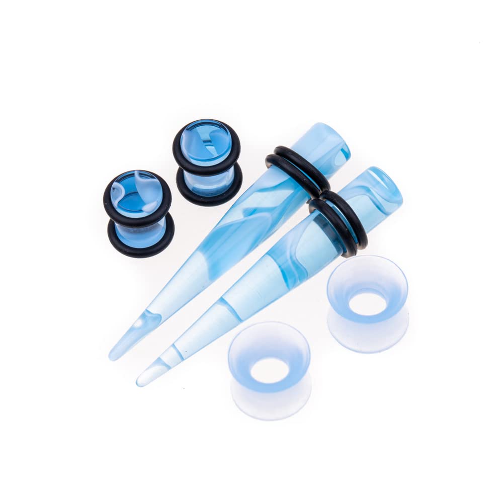 Memsion Ear Stretching Kit 50 Pieces 14Gauges-00Gauges Earrings Piercing Kit