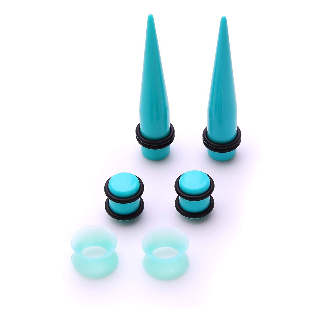 50 Pieces Ear Stretching Kit 14G-00G Acrylic Tapers and Plugs + Silicone Tunnels - Ear Gauges Expander Set Body Piercing Jewelry