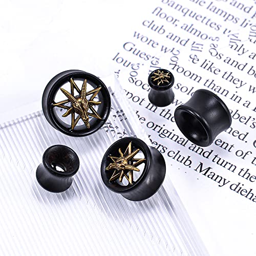 2PCS Organic Red Sandalwood Hollow Double Flared Ear Gauges Tunnels Expander Tree Of Life Jewelry For Man For Woman Body Piercing Jewelry 0g-1 inch.