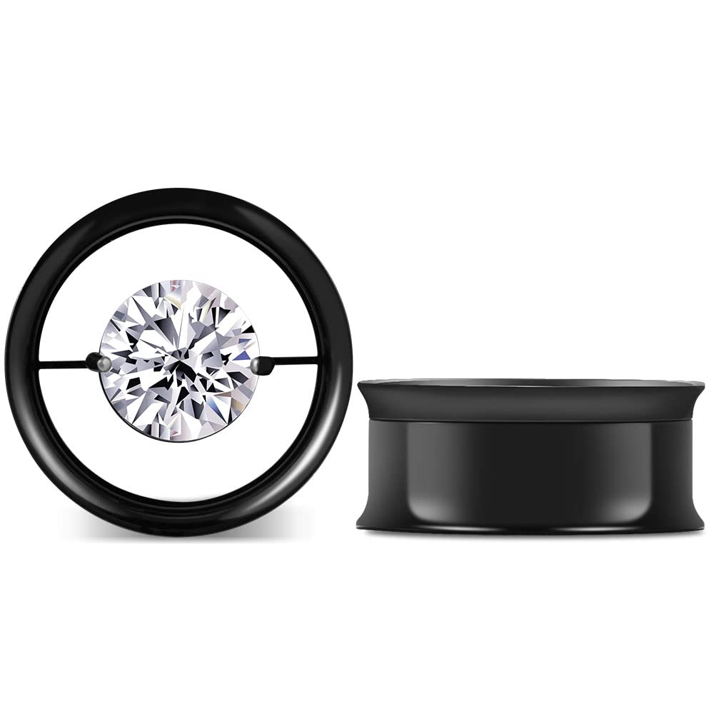 2PCS Stainless Steel Screw On Ear Gauges Tunnels Hollow For Men Women Body Piercing Jewelry 8mm-25mm